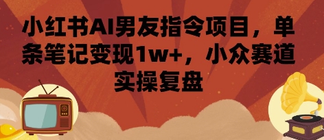 小红书AI男友指令项目，单条笔记变现1w+，小众赛道实操复盘-福源网创资源站