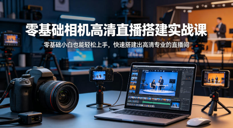 零基础相机高清直播间搭建实战课，小白也能轻松上手，快速搭建出高清专业的直播间-福源网创资源站