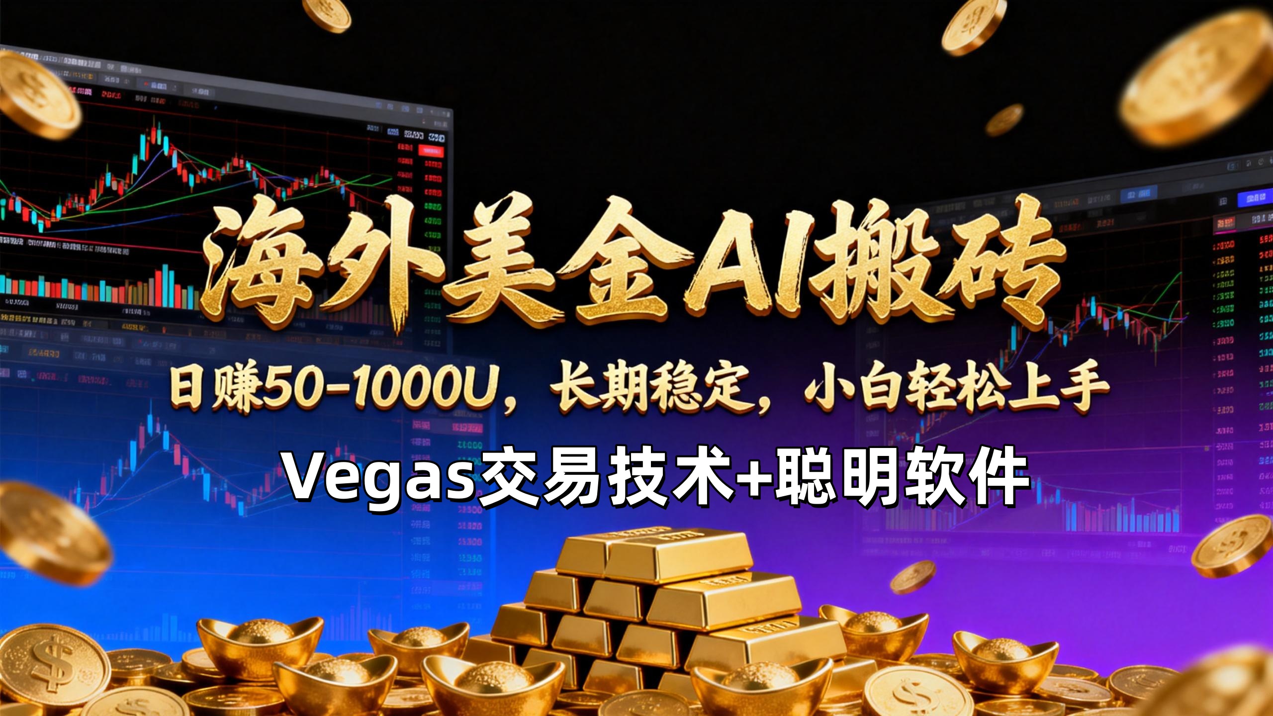【海外美金AI搬砖】Vegas交易技术+聪明软件，日赚50-1000U，长期稳定，小白轻松上手。-福源网创资源站