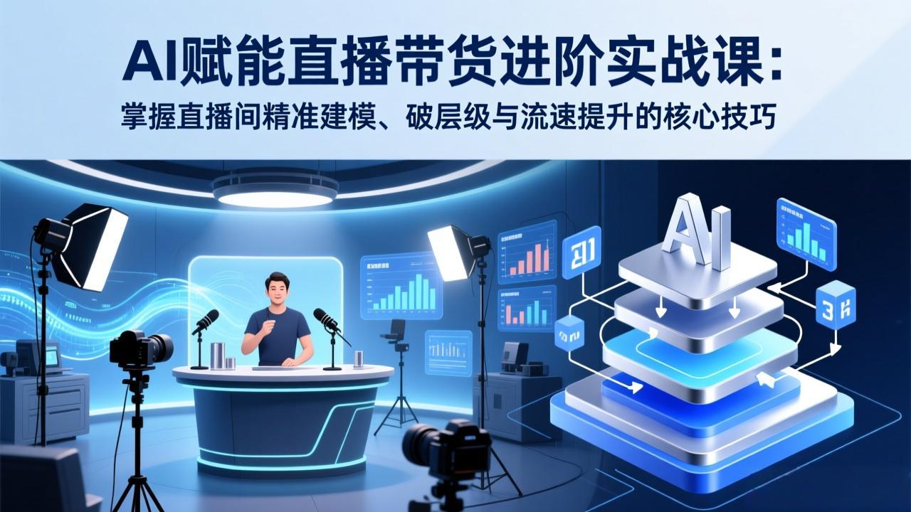 AI赋能直播带货进阶实战课：掌握直播间精准建模、破层级与流速提升的核心技巧-福源网创资源站