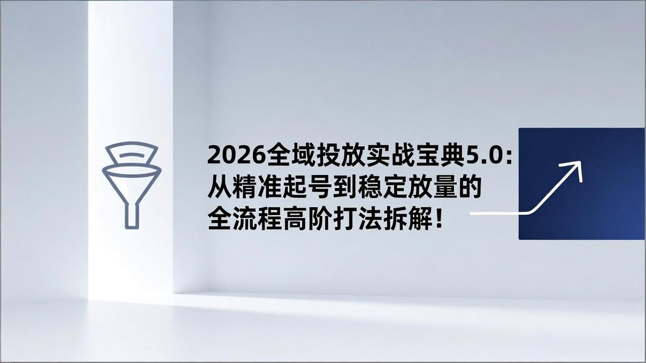 2026全域投放实战宝典5.0：从精准起号到稳定放量的全流程高阶打法拆解！-福源网创资源站