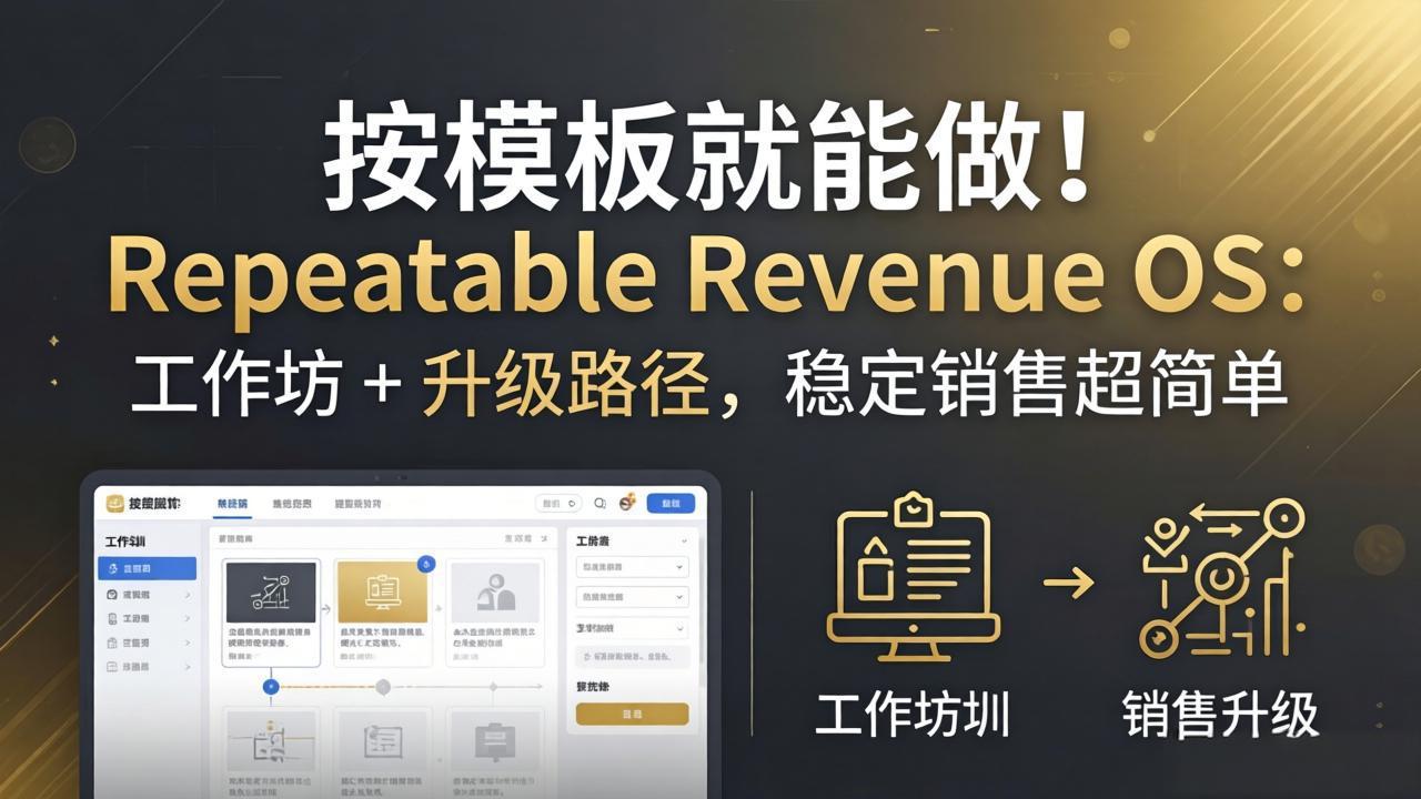 按模板就能做！Repeatable Revenue OS：工作坊 + 升级路径，稳定销售超简单-福源网创资源站