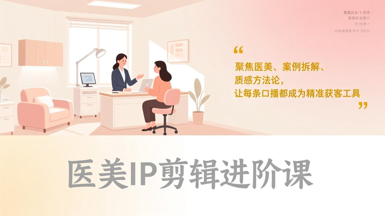 医美IP剪辑进阶课，聚焦医美、案例拆解、质感方法论，让每条口播都成为精准获客工具-福源网创资源站