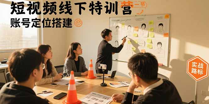 短视频线下特训营:账号定位搭建/口播号拍摄剪辑/直播间流量入口/变现实战-福源网创资源站