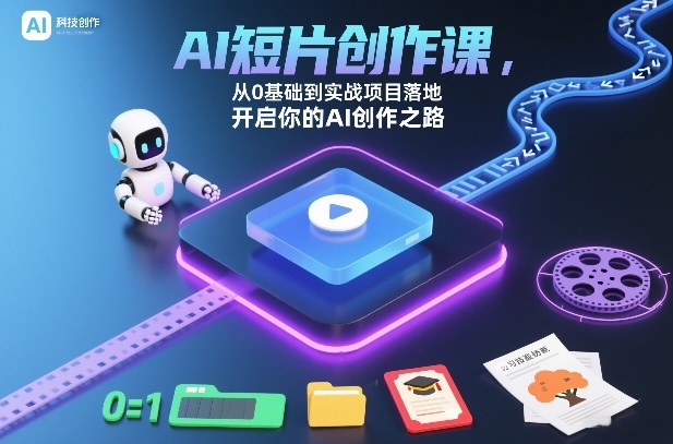 AI短片创作课，从0基础到实战项目落地，开启你的AI创作之路(更新0411)-福源网创资源站