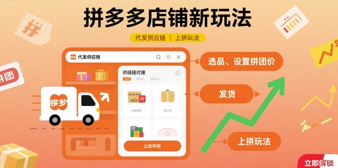 拼多多店铺新玩法，代发供应链上拼玩法-福源网创资源站