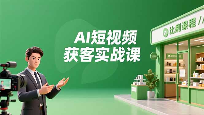AI短视频获客实战课，数字人创作、实体行业应用、精准引流，30天获取客源月入6万+-福源网创资源站