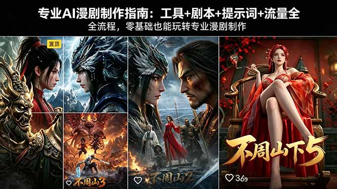 专业AI漫剧制作指南：工具+剧本+提示词+流量全流程，零基础也能玩转专业漫剧制作-福源网创资源站