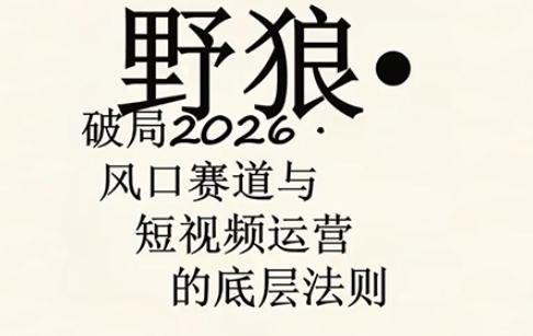 野狼团队·多平台实操运营课，覆盖AI口播、服装、好物、漫剪等热门玩法(更新4月)-福源网创资源站