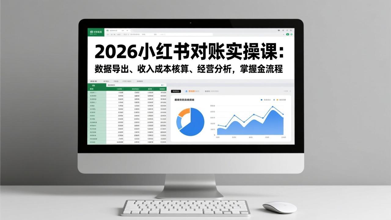 2026小红书对账实操课：数据导出、收入成本核算、经营分析，掌握全流程-福源网创资源站