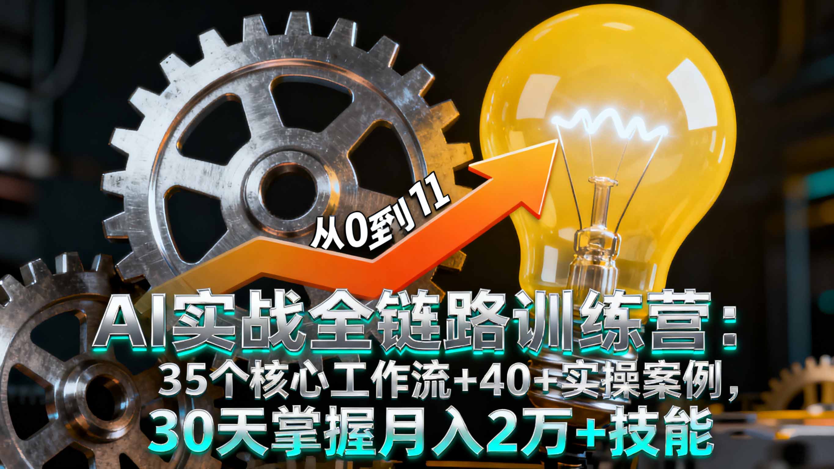 AI实战全链路训练营：35个核心工作流+40+实操案例，30天掌握月入2万+技能-福源网创资源站