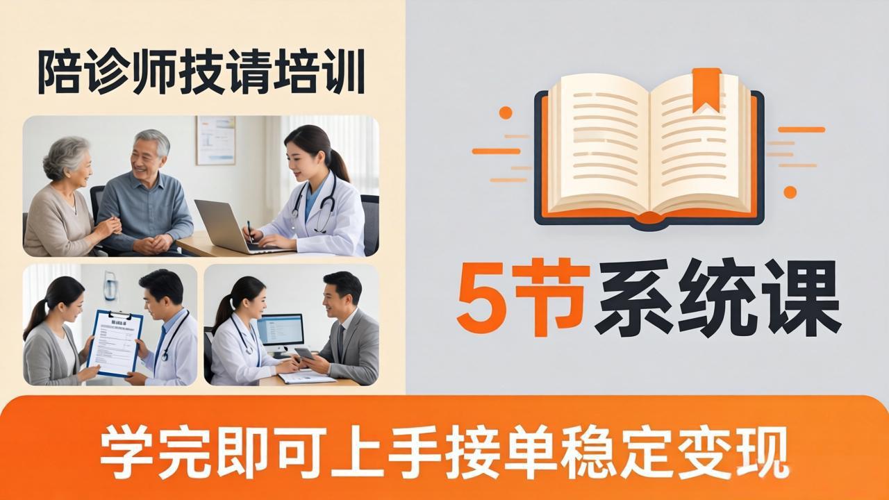 想做陪诊师不知从何下手？5节系统课教你掌握核心技能，学完即可上手接单稳定变现-福源网创资源站