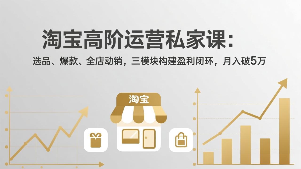 淘宝高阶运营私家课：选品、爆款、全店动销，三模块构建盈利闭环，月入破5万(更新26年2月-福源网创资源站