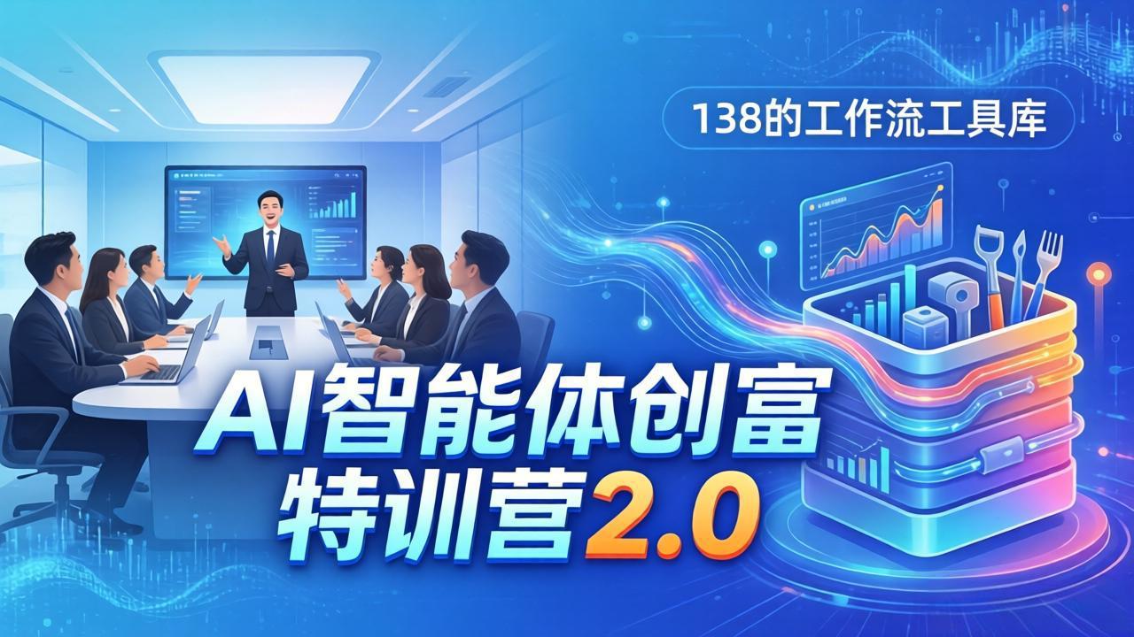 AI智能体创富训练营2.0：3天闭门直播+视频课+工具库，从0到1搭建智能体附138个工作流-福源网创资源站