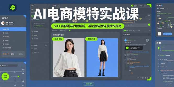 AI电商模特实战课，SD工具部署与界面解析，基础换装换背景操作指南-福源网创资源站