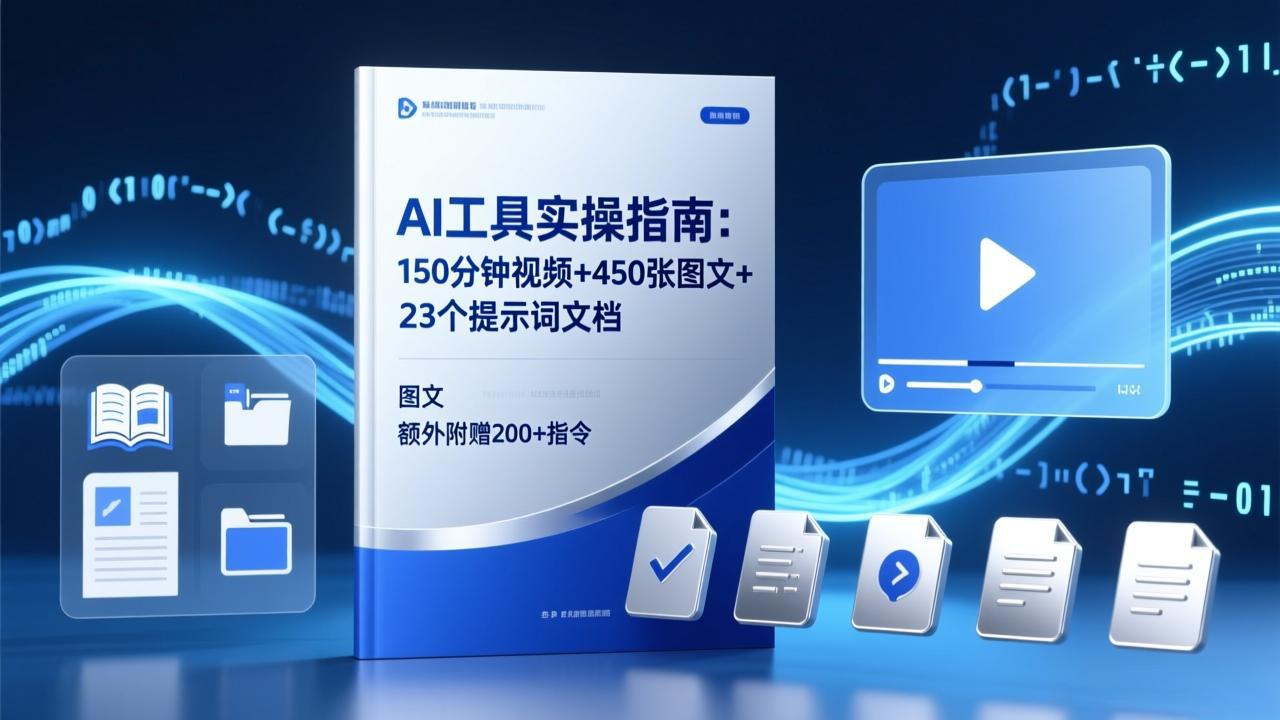 AI工具实操指南：150分钟视频+450张图文+23个提示词文档，额外附赠200+指令-福源网创资源站