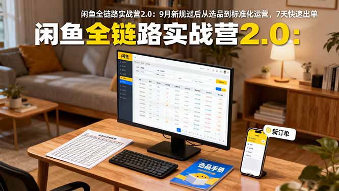 闲鱼全链路实战营2.0：9月新规过后从选品到标准化运营，7天快速出单-福源网创资源站