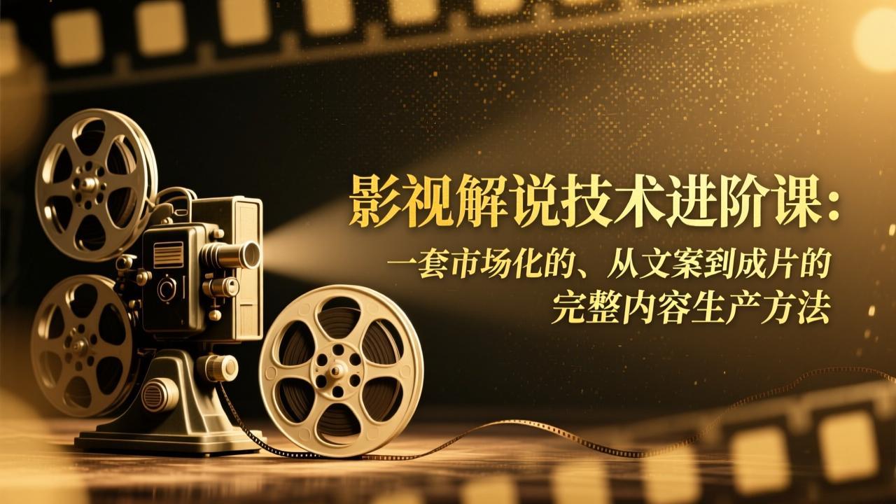 影视解说技术进阶课：一套市场化的、从文案到成片的完整内容生产方法-福源网创资源站