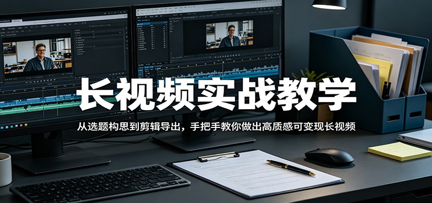 长视频实战教学，从选题构思到剪辑导出，手把手教你做出高质感可变现长视频-福源网创资源站