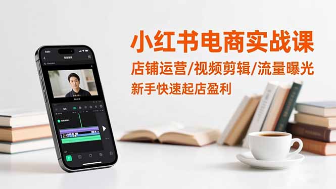 小红书电商实战课：店铺运营/视频剪辑/流量曝光，新手快速起店盈利-福源网创资源站