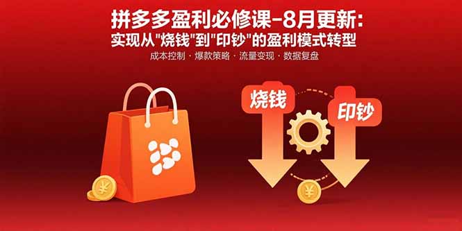 拼多多盈利必修课-8月更新：突破运营瓶颈 实现从烧钱到印钞的盈利模式转型-福源网创资源站