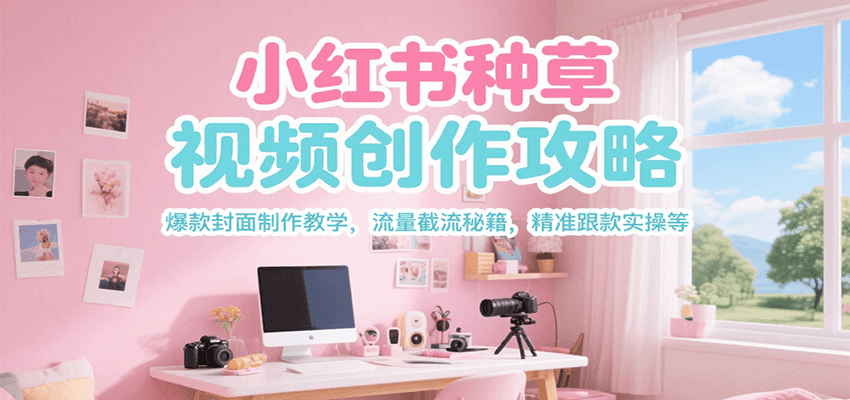 小红书种草视频创作攻略,爆款封面制作教学 ,流量截流秘籍 ,精准跟款实操等-福源网创资源站