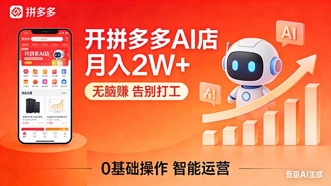 开一家拼多多AI店，月入2W+，无脑赚，告别打工，附SOP手册-福源网创资源站
