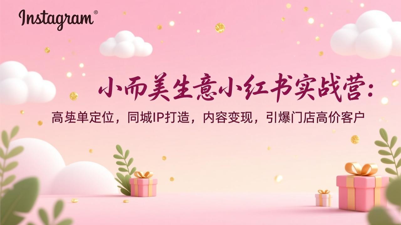 小而美生意小红书实战营：高客单定位，同城IP打造，内容变现，引爆门店高价客户-福源网创资源站