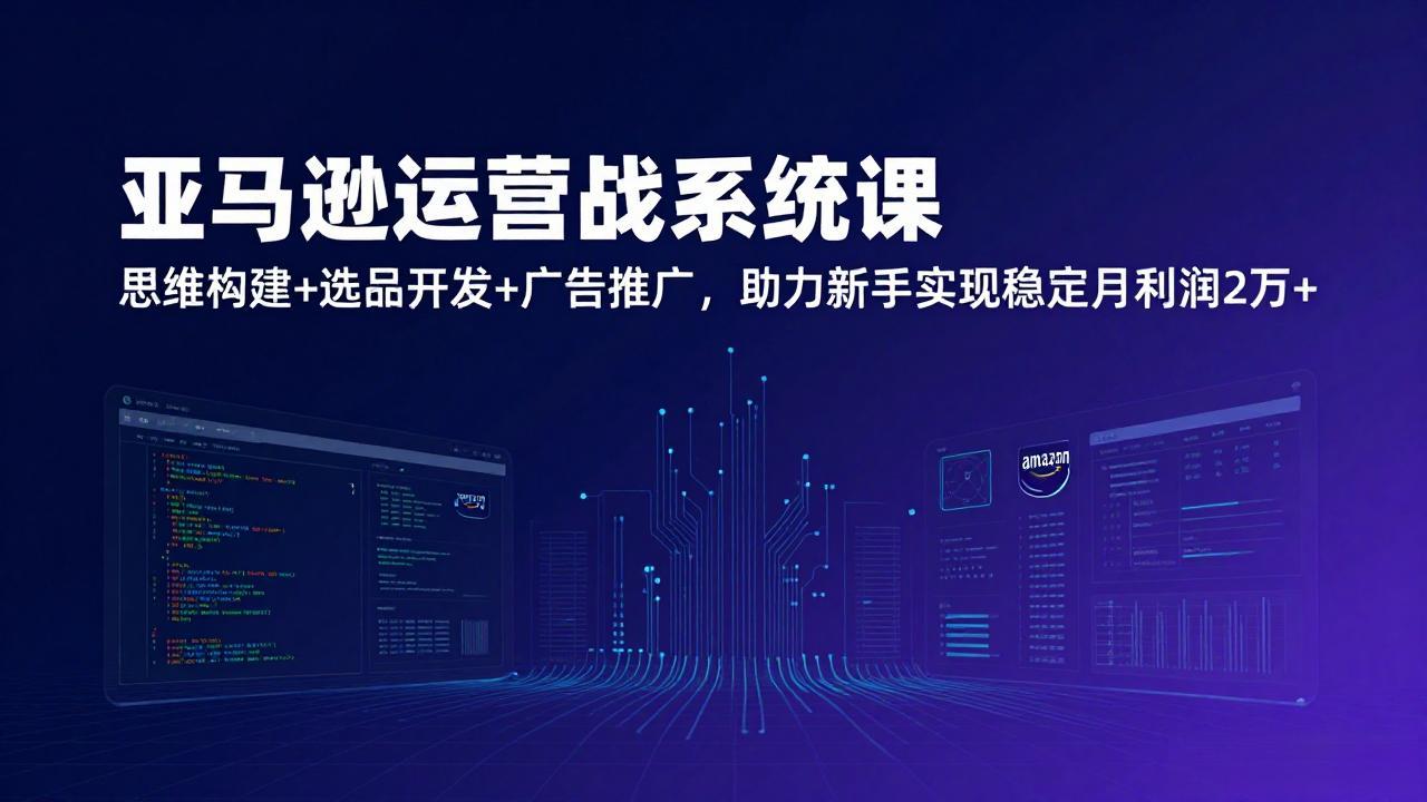 亚马逊运营实战系统课，思维构建+选品开发+广告推广，助力新手实现稳定月利润2万+(更新-福源网创资源站