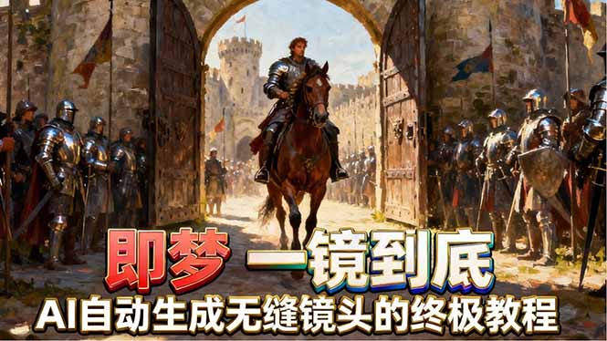 即梦AI一镜到底终极教程，智能补帧+运镜技巧，AI自动生成无缝丝滑长镜头高效出片-福源网创资源站