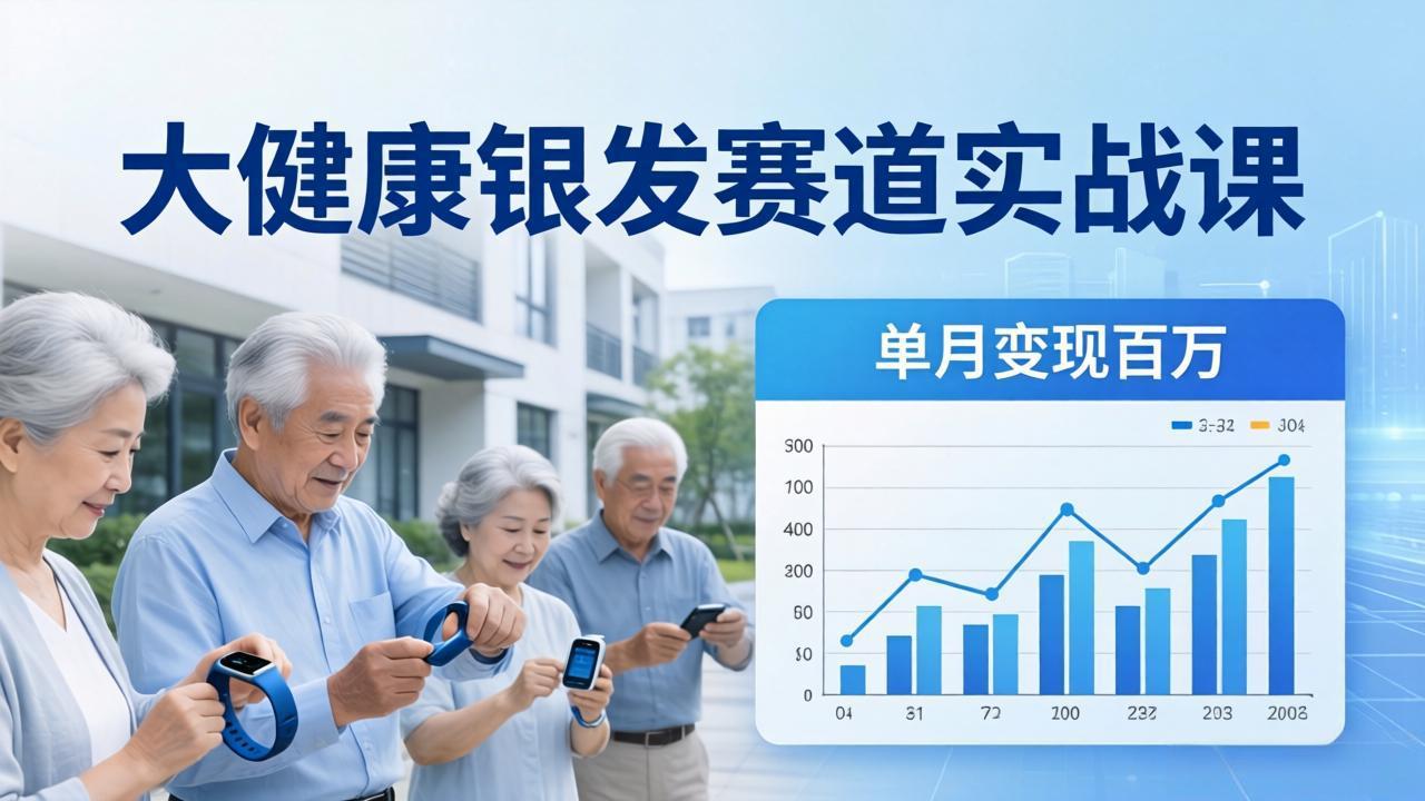 大健康银发赛道实战课：拆解视频号线索型 IP 单月变现百万逻辑，教你精准获客高效变现-福源网创资源站