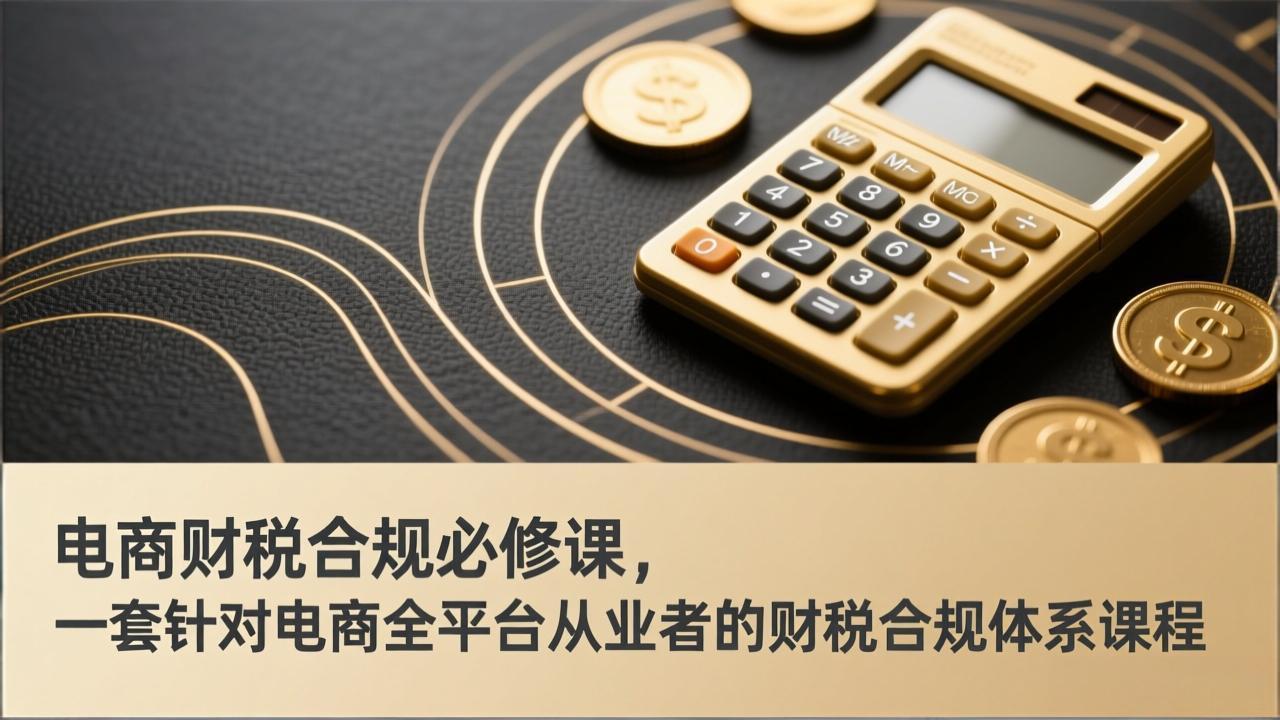 电商财税合规必修课，是一套针对电商全平台从业者的财税合规体系课程-福源网创资源站