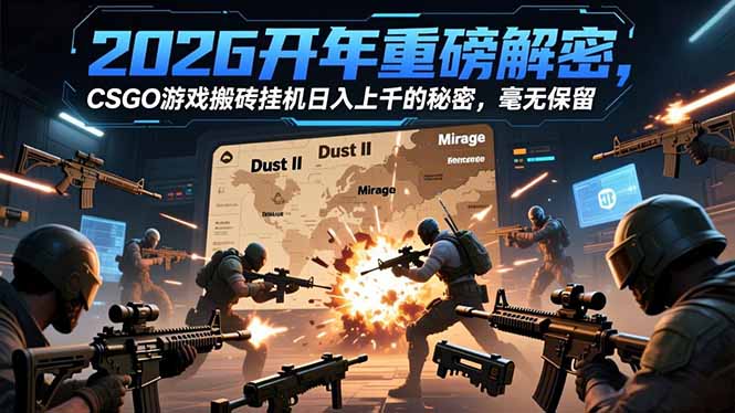 2026开年重磅解密，CSGO游戏搬砖挂机日入上千的秘密，毫无保留-福源网创资源站