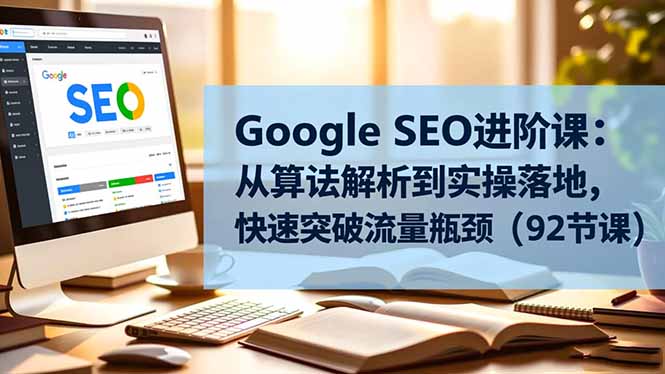 Google SEO进阶课：从算法解析到实操落地，快速突破流量瓶颈(92节课-福源网创资源站