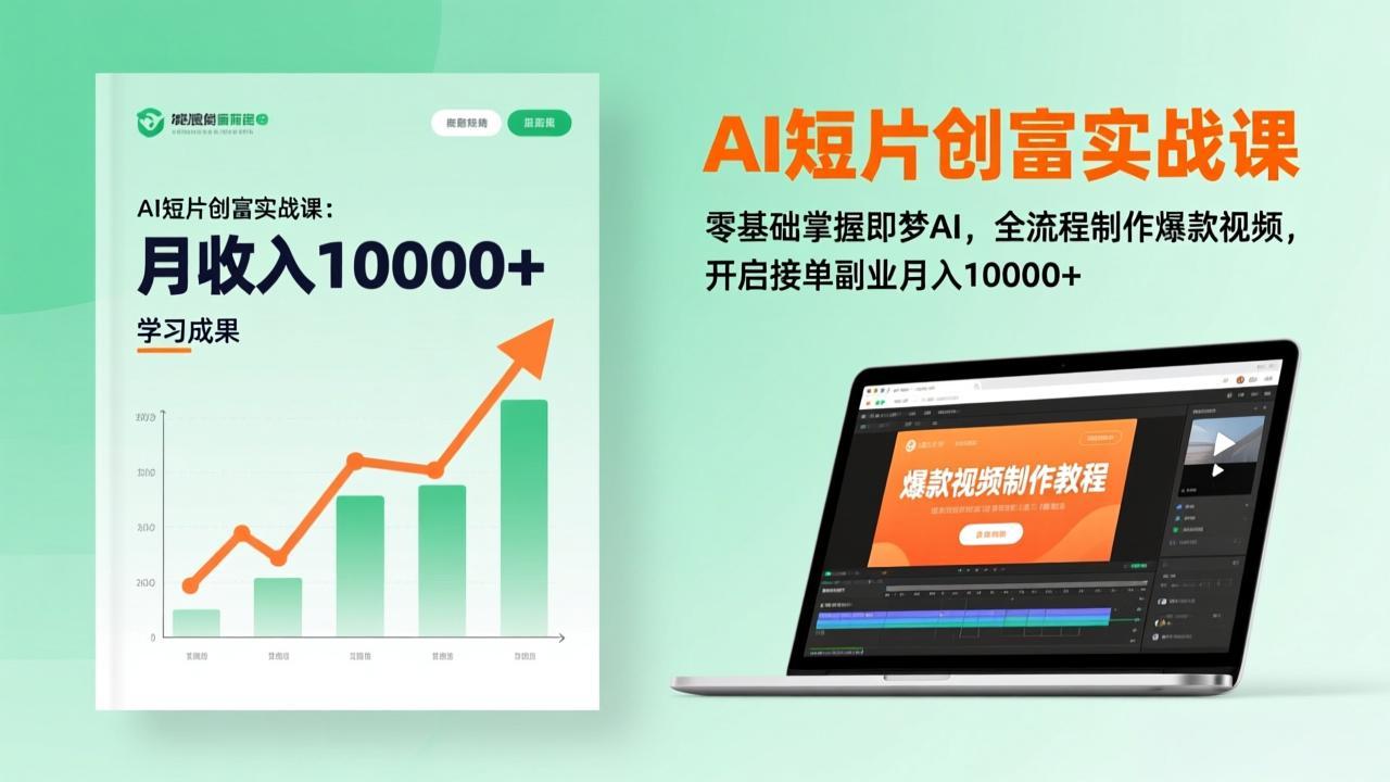 AI短片创富实战课：零基础掌握即梦AI，全流程制作爆款视频，开启接单副业月入10000+(更新-福源网创资源站