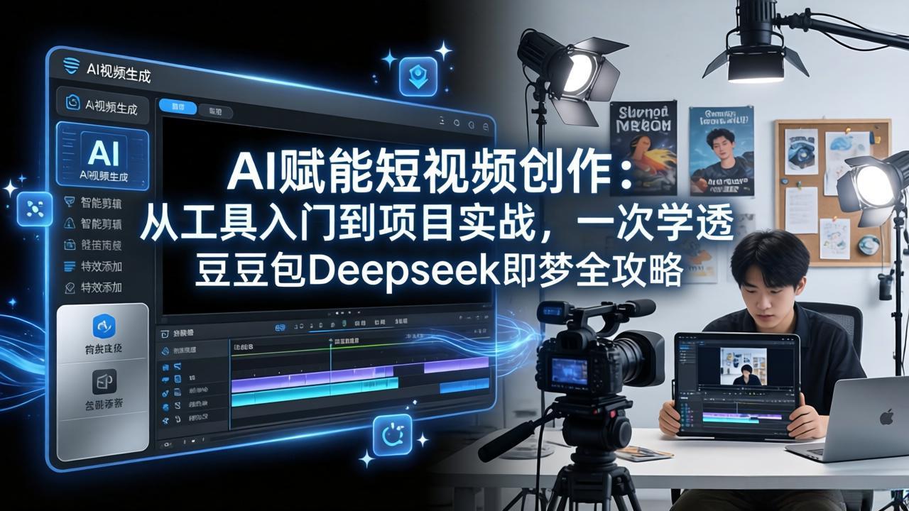 AI赋能短视频创作：从工具入门到项目实战，一次学透豆包Deepseek即梦全攻略-福源网创资源站
