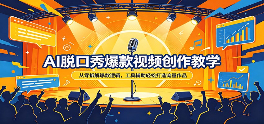 AI脱口秀爆款视频创作教学：从零拆解爆款逻辑，工具辅助轻松打造流量作品-福源网创资源站