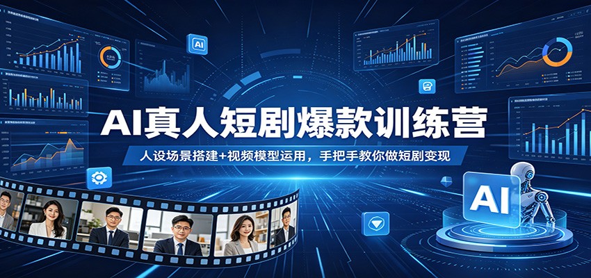 AI真人短剧爆款训练营：人设场景搭建+视频模型运用，手把手教你做短剧变现-福源网创资源站