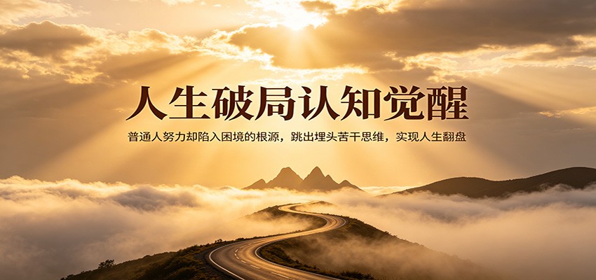 人生破局认知觉醒，普通人努力却陷入困境的根源，跳出埋头苦干思维，实现人生翻盘-福源网创资源站