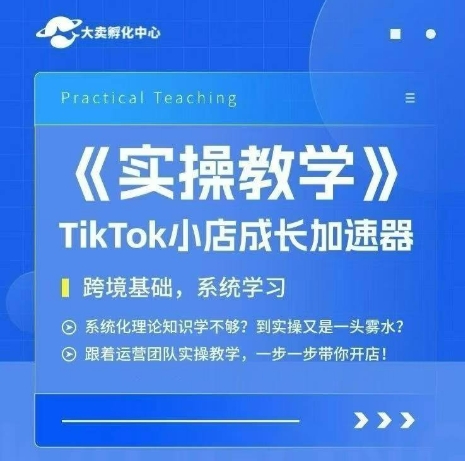 大卖家孵化中心TikTok实操课，TikTok小店成长加速器，跨境基础系统学习，一步一步带你开店-福源网创资源站
