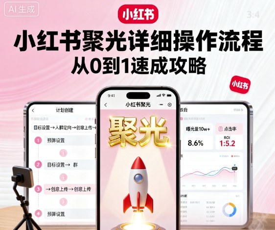 小红书聚光详细操作流程，小红书聚光从0到1速成攻略-福源网创资源站