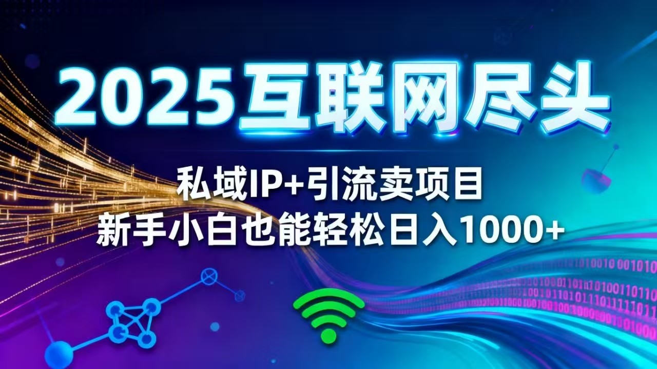 2025网创尽头王炸项目！私域 IP + 精准引流，新手小白在家躺赚日入 1000+-福源网创资源站