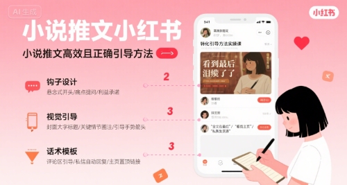 小说推文小红书高转化引导方法实操课，小说推文高效且正确引导方法-福源网创资源站