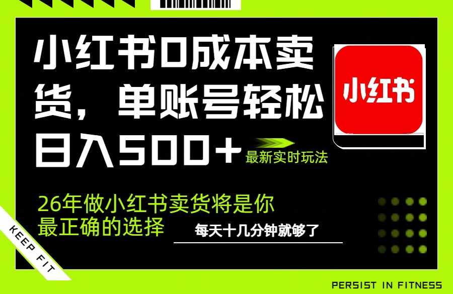 小红书0成本AI卖货，单账号轻松日入500+，完全托管AI，可矩阵放大-福源网创资源站
