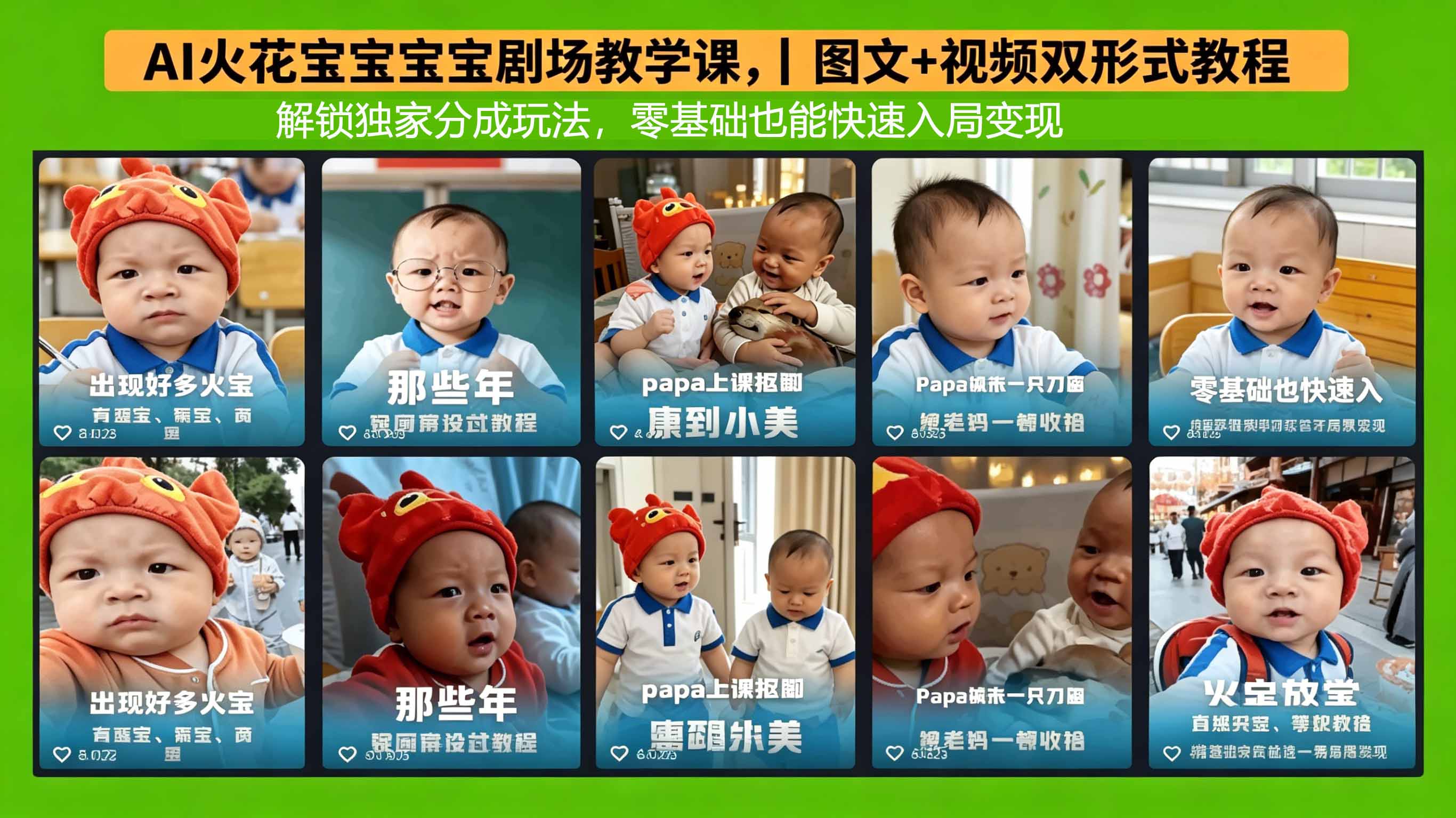 AI火花宝宝宝宝剧场教学课，图文+视频双形式教程，解锁独家分成玩法，零基础也能快速入局变现-福源网创资源站