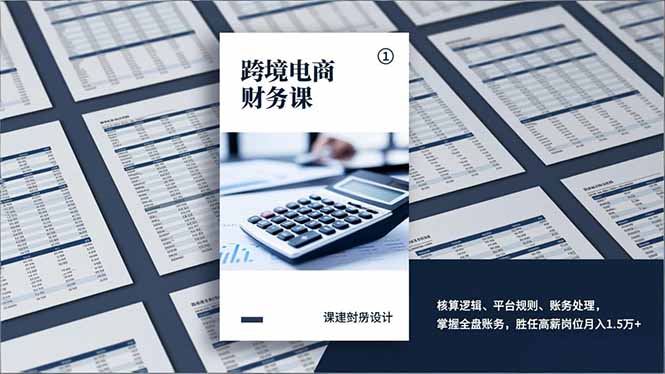 跨境电商财务课，核算逻辑、平台规则、账务处理，掌握全盘账务，胜任高薪岗位月入1.5万+-福源网创资源站