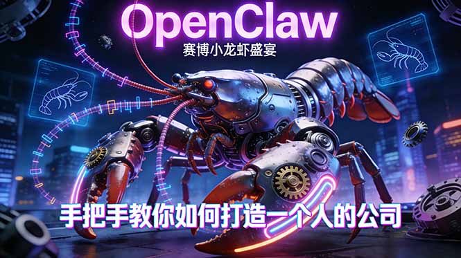 OpenClaw，小龙虾-从产品到爆款的成长之路，手把手教你如何打造一个人的公司-福源网创资源站