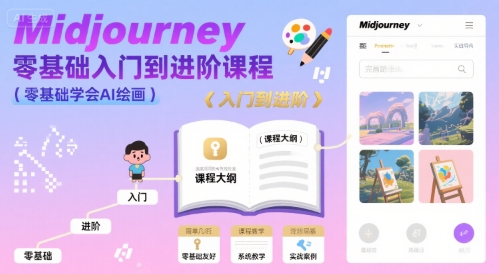 midjourney零基础入门到进阶课程，零基础学会AI绘画-福源网创资源站