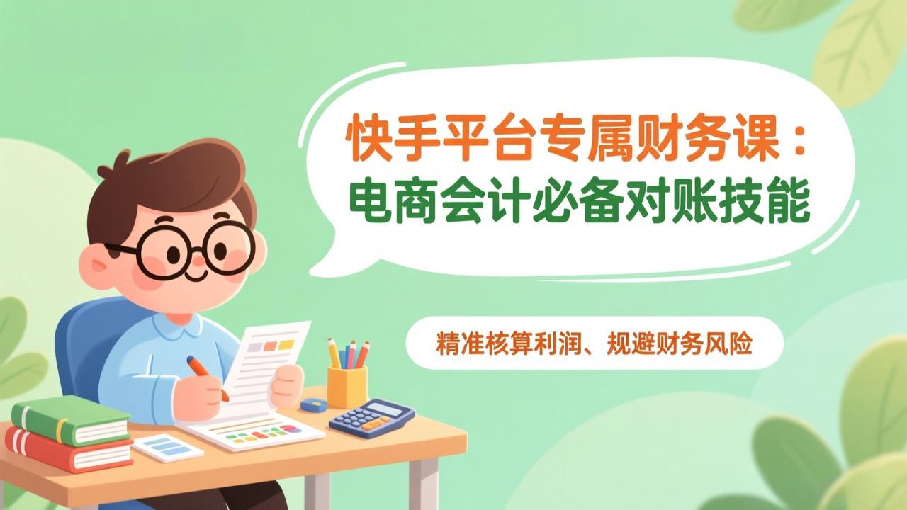 快手平台专属财务课：电商会计必备对账技能，精准核算利润、规避财务风险-福源网创资源站