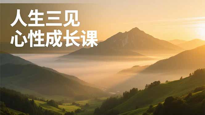 人生三见心性成长课，见天地众生自己，搞透人性安顿身心，活出清晰自我，内在富足无价-福源网创资源站
